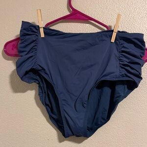Jantzen Navy High-Rise Swim Bottoms with Side Ruching